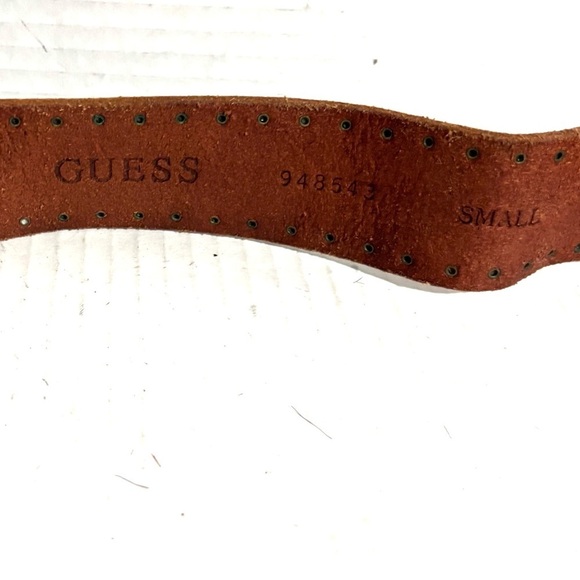 Guess size S Brown Leather Belt with Turquoise Accent main image 4